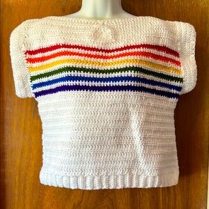 Handmade Crochet Rainbow Top